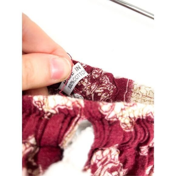 Thailand Elephant Print Red Cotton Harem Pants‎ - Picture 4 of 6